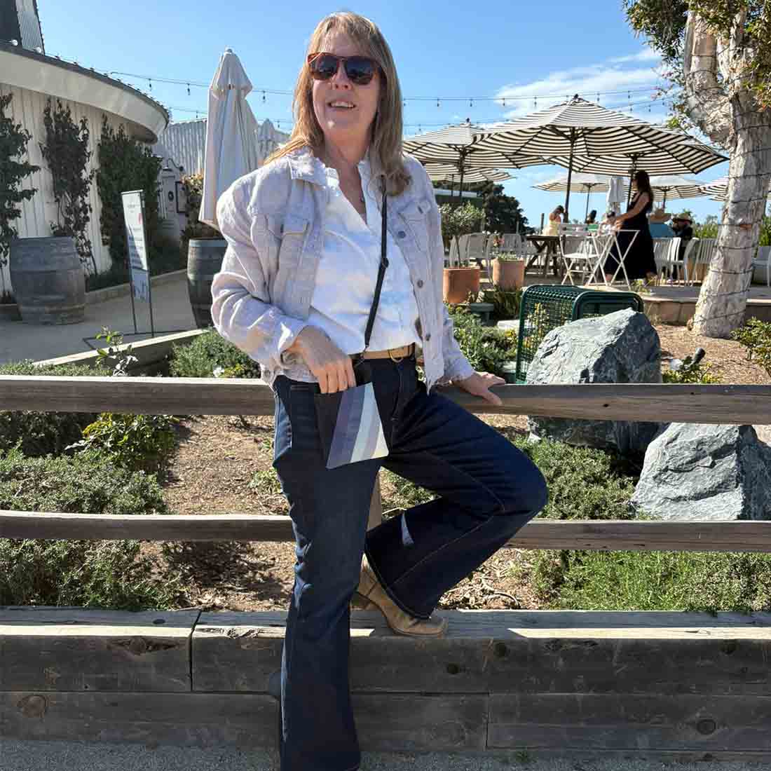Mini Denim Crossbody - Stripes