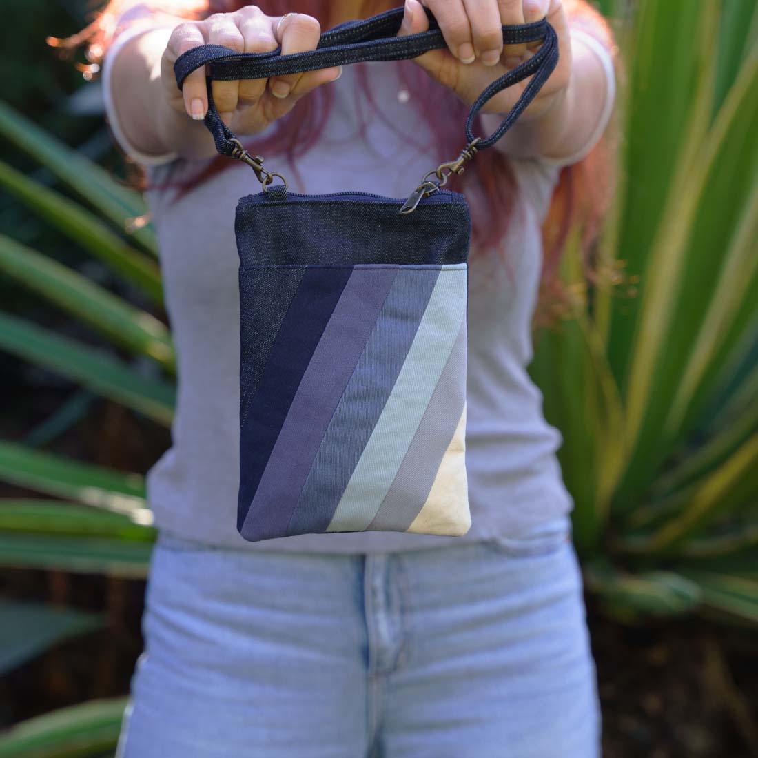 Mini Denim Crossbody - Stripes