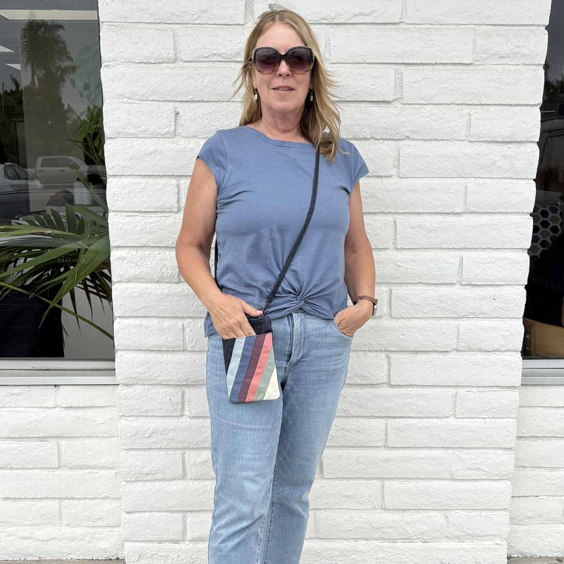 Mini Denim Crossbody - Stripes