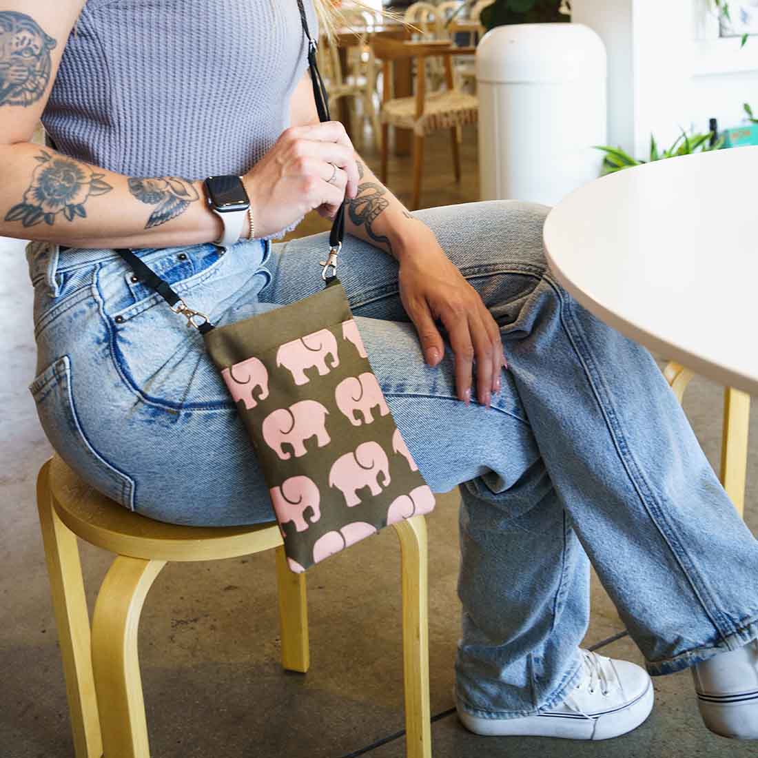 Mini Phone Crossbody - Elephant Prints