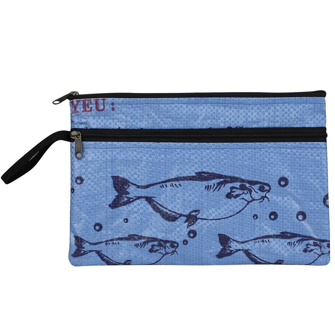 Recycled Feed Bag - Double Zip Case
