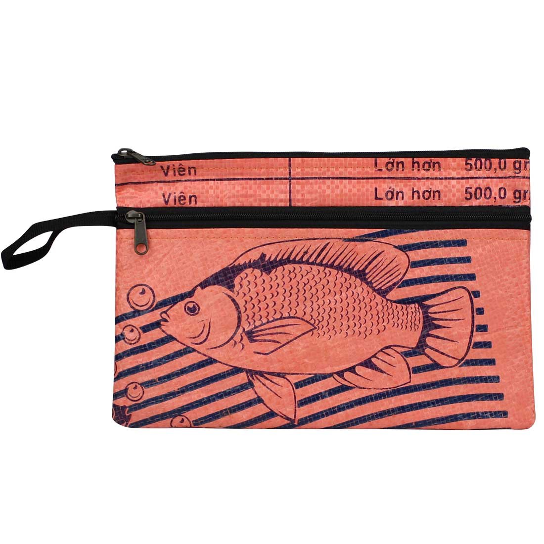 Recycled Feed Bag - Double Zip Case