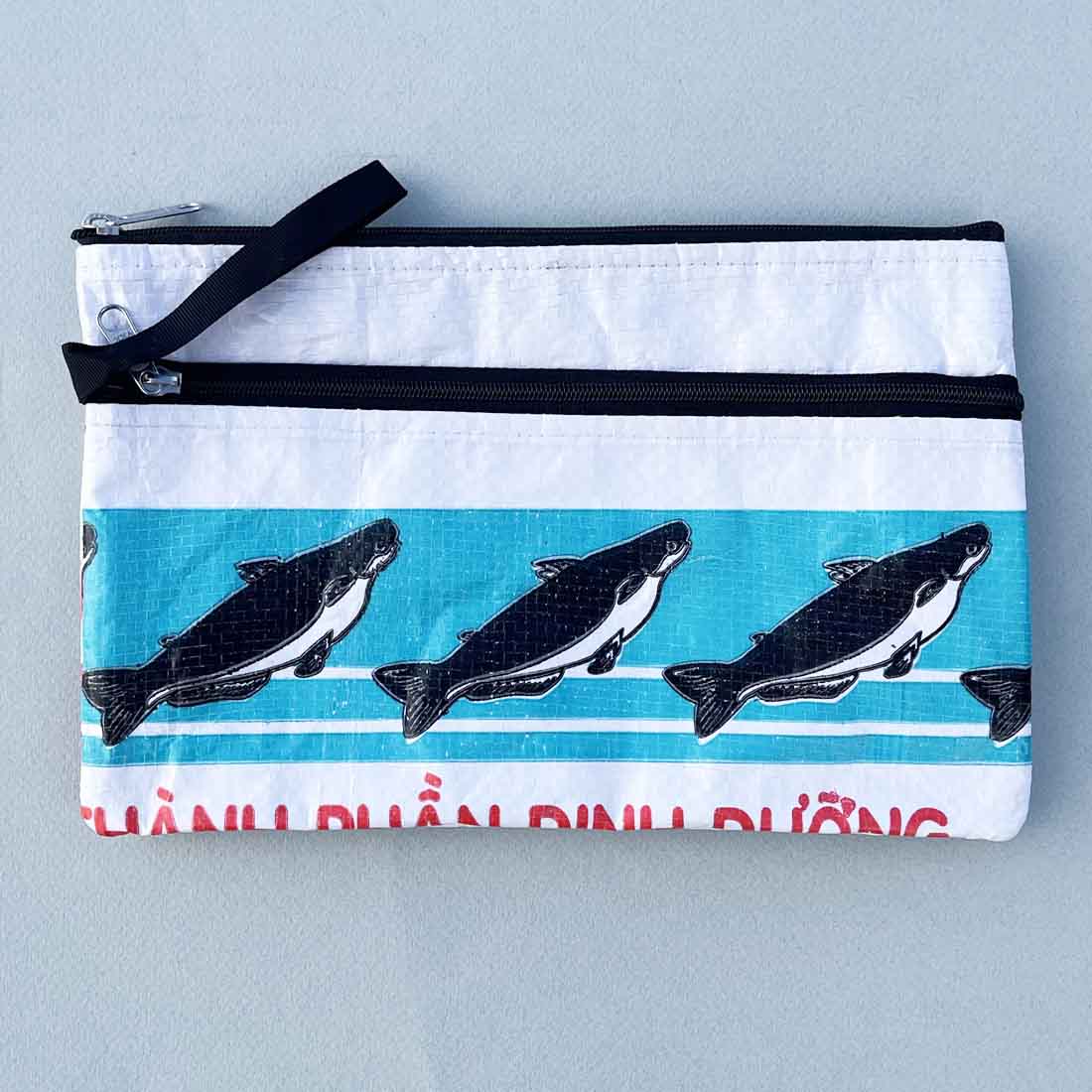 Recycled Feed Bag - Double Zip Case