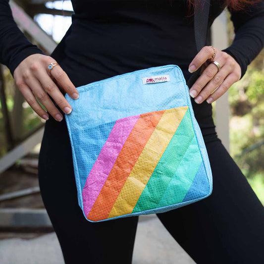 Recycled Small Crossbody - Rainbow Stripes